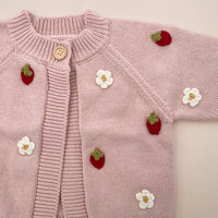 Cotton Strawberry Cardigan