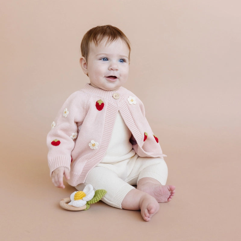 Cotton Strawberry Cardigan