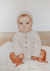 Baby Girl  Taupe Knit Cardigan