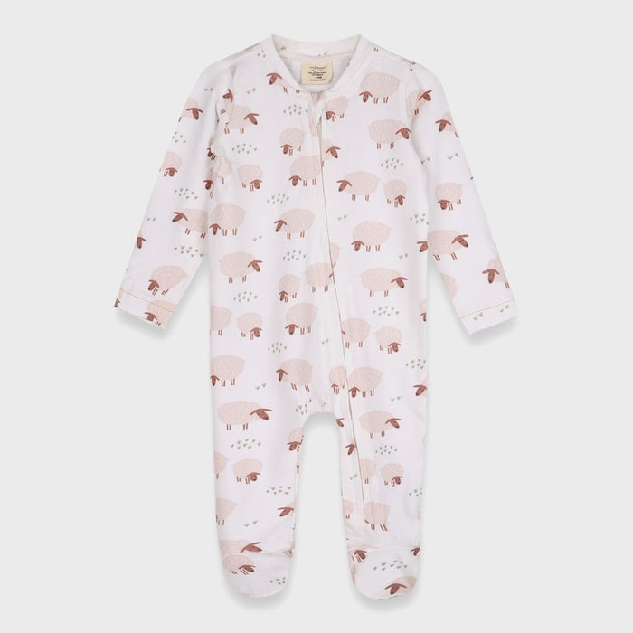 Organic Jersey Zipper Baby Footie