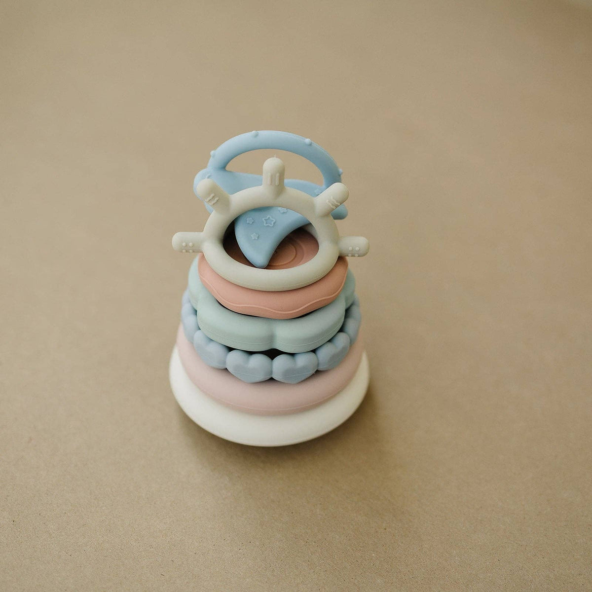 Pastel Stacking Teething Ring Toy