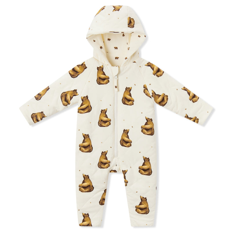 Reversible Waffle Knit Hooded Jumpsuit