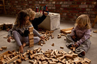 Wooden Blocks In Tray XL - 63 pcs Natural