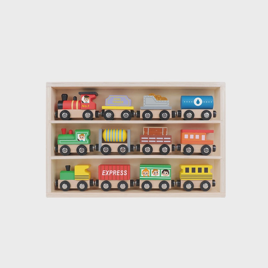 Wooden Train Set w/ Box