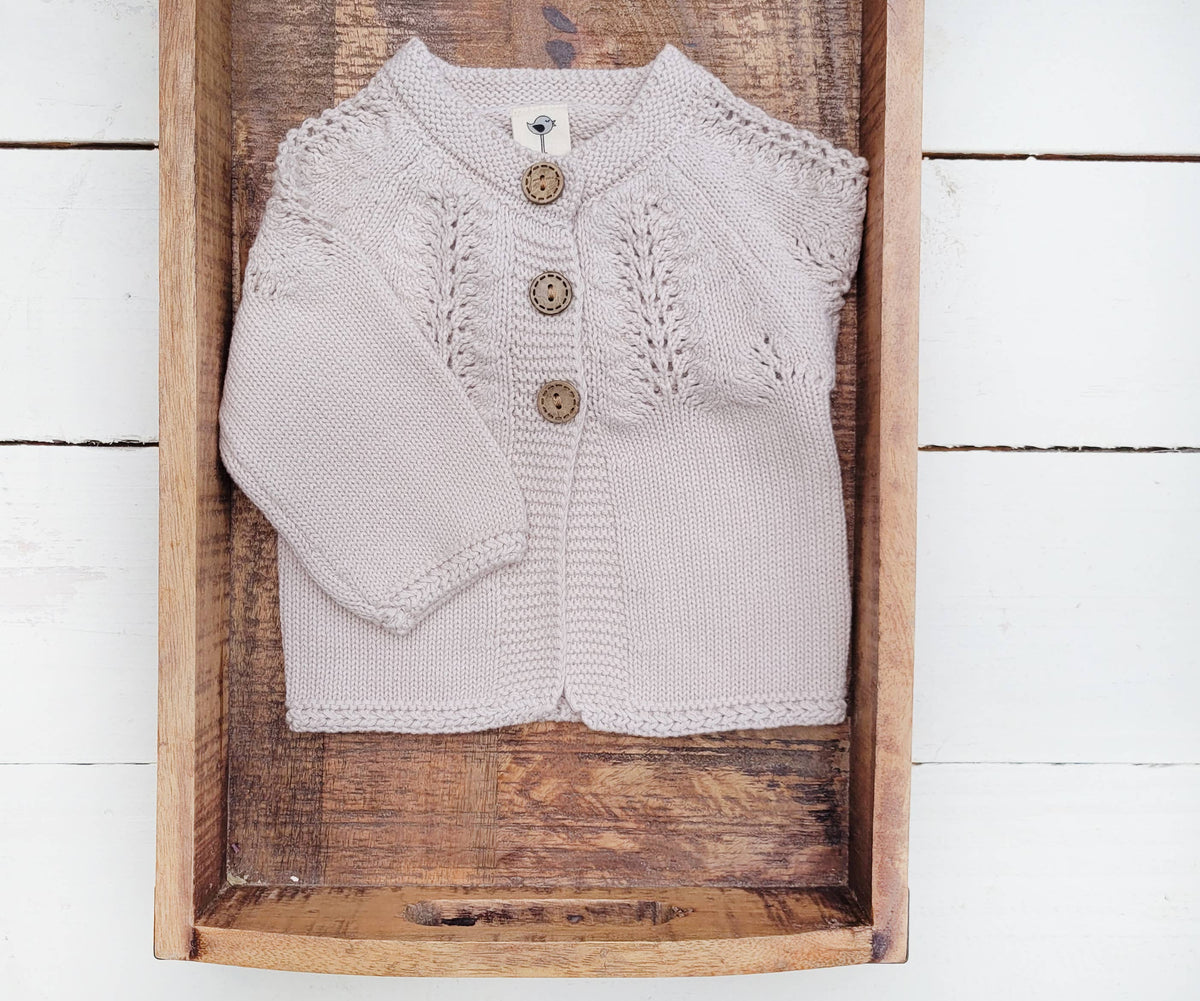 Baby Girl  Taupe Knit Cardigan