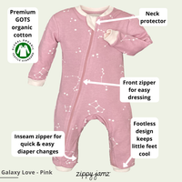 Pink Galaxy Love Footed Pajamas