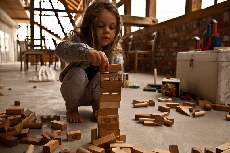 Wooden Blocks In Sack - 100 pcs Natural