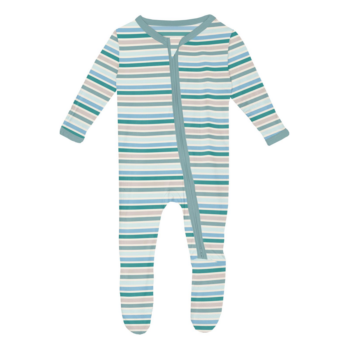 Lakeside Stripe Two Way Zipper Footie