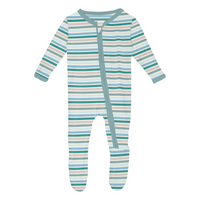 Lakeside Stripe Two Way Zipper Footie