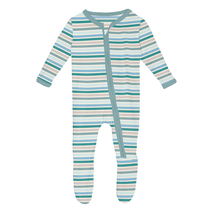 Lakeside Stripe Two Way Zipper Footie