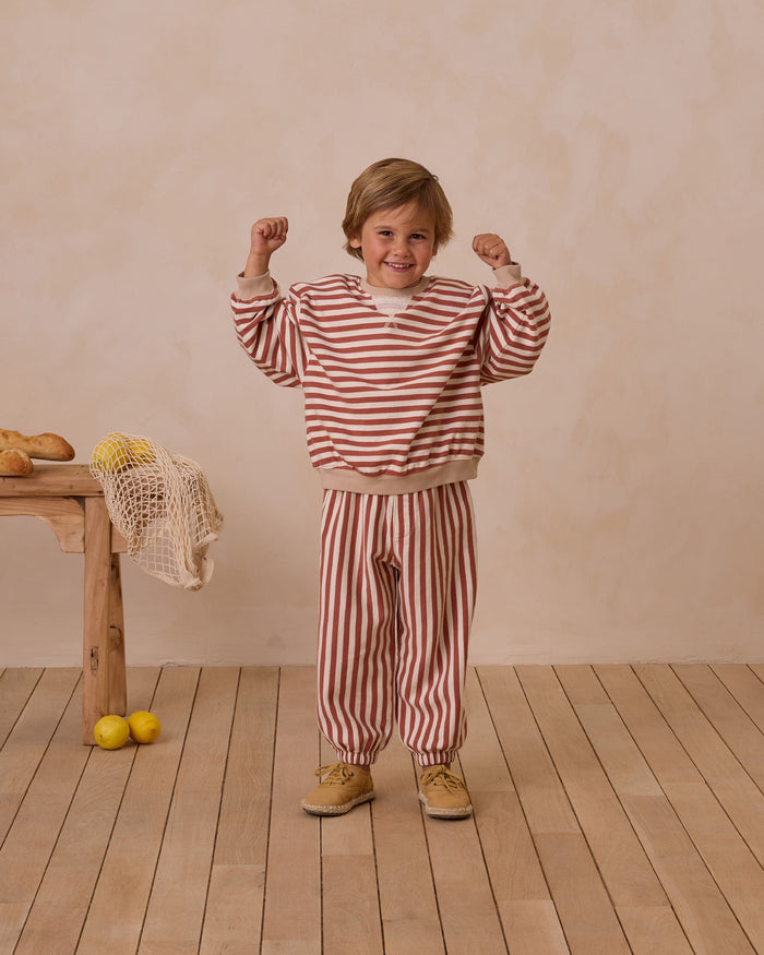 Poppy Stripe Oversized Crew