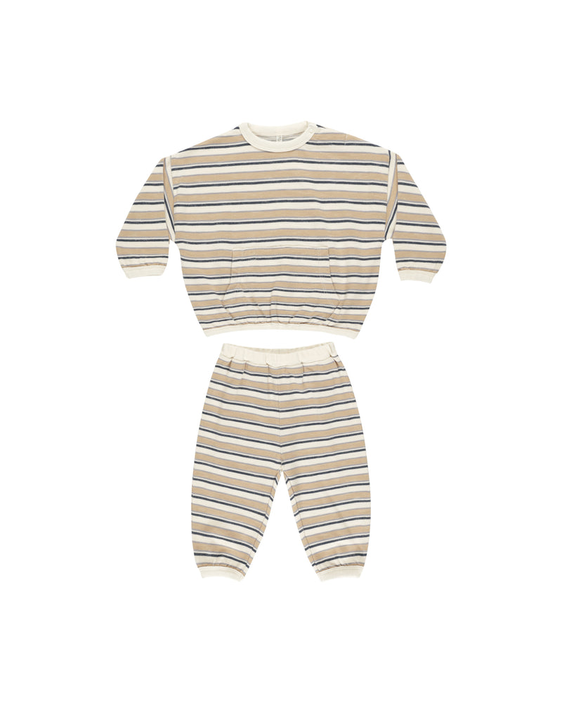 Relaxed Blue Vintage Stripe Set