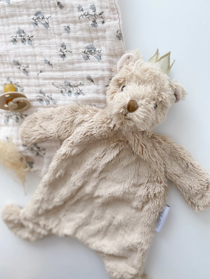 Prince Bear Baby Security Blanket