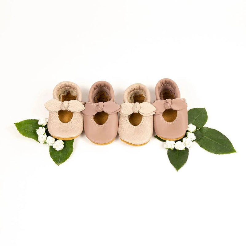 Dusty Rose & Oyster Bella Janes Baby Shoes