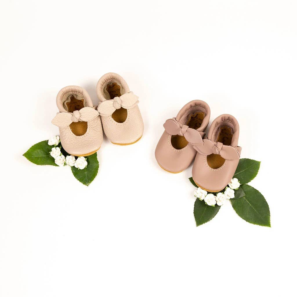 Dusty Rose & Oyster Bella Janes Baby Shoes