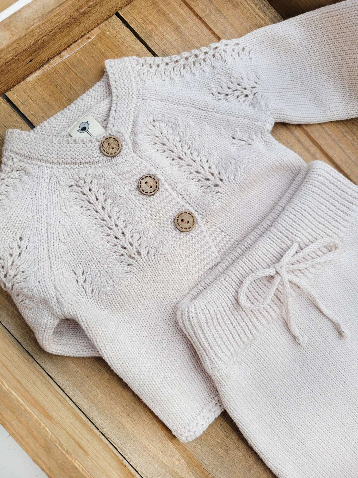 Baby Girl  Taupe Knit Cardigan