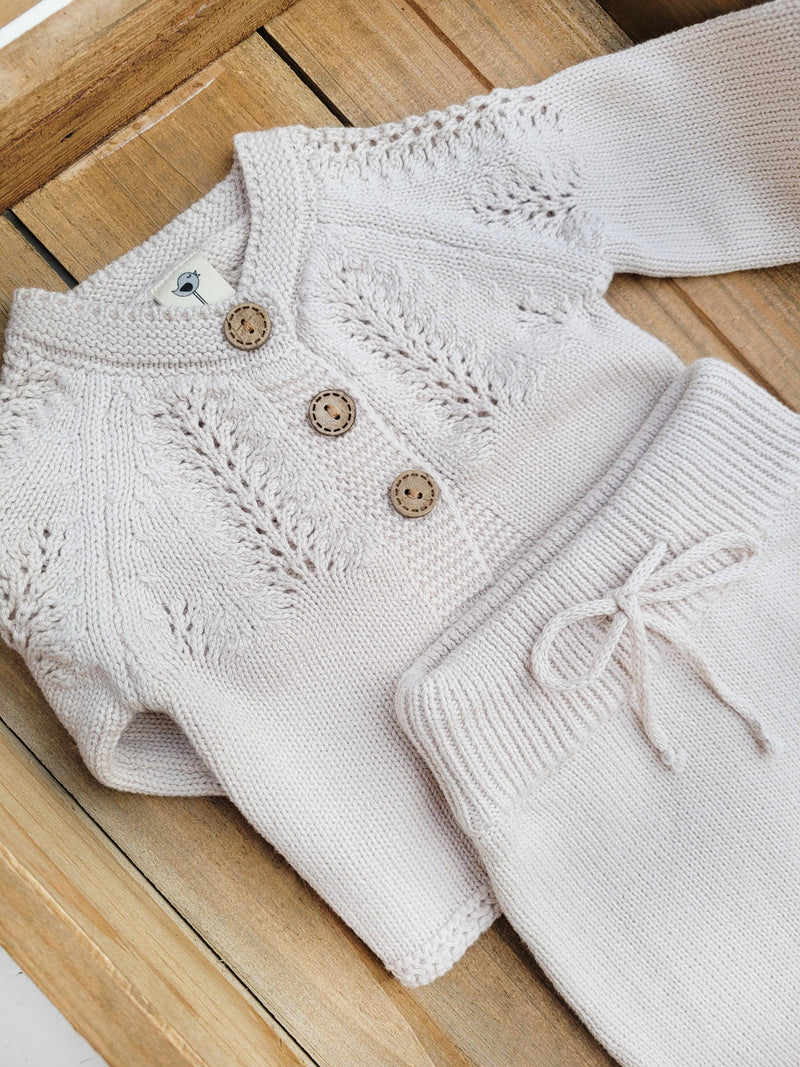 Baby Girl  Taupe Knit Cardigan