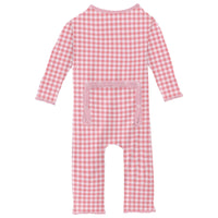 Print Muffin Ruffle Coverall w/ 2-way Zip