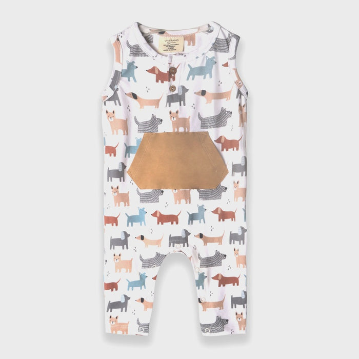 Kangaroo Pocket Sleeveless Baby Jumpsuit