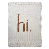 Hi Hand Knit Blanket