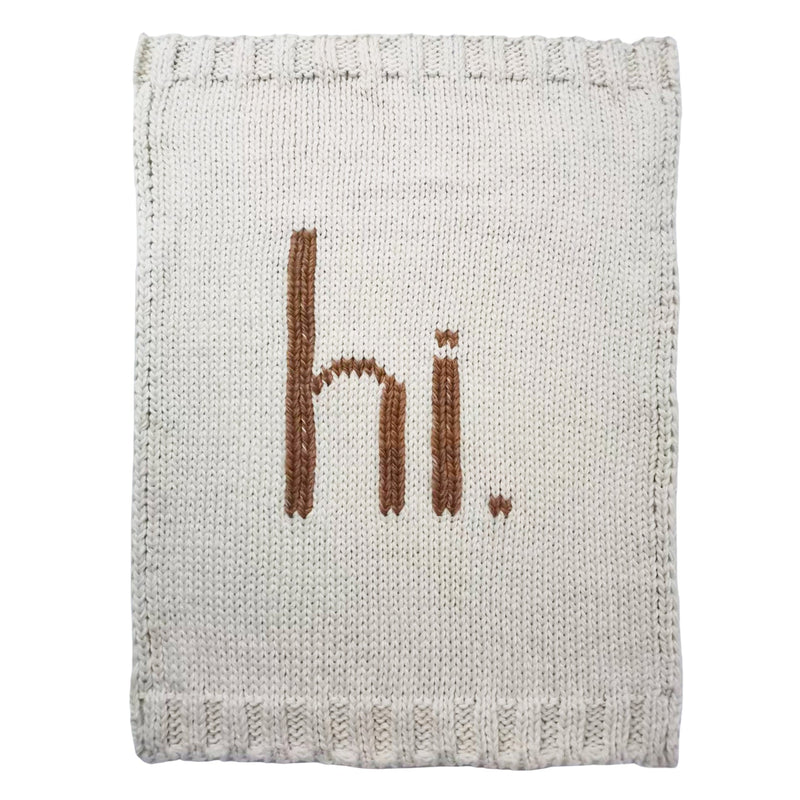 Hi Hand Knit Blanket