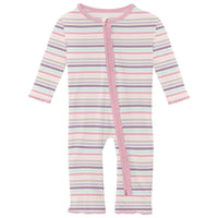 Print Muffin Ruffle Coverall w/ 2-way Zip