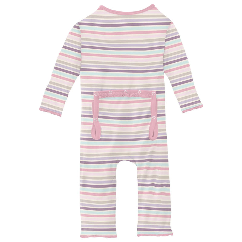 Print Muffin Ruffle Coverall w/ 2-way Zip