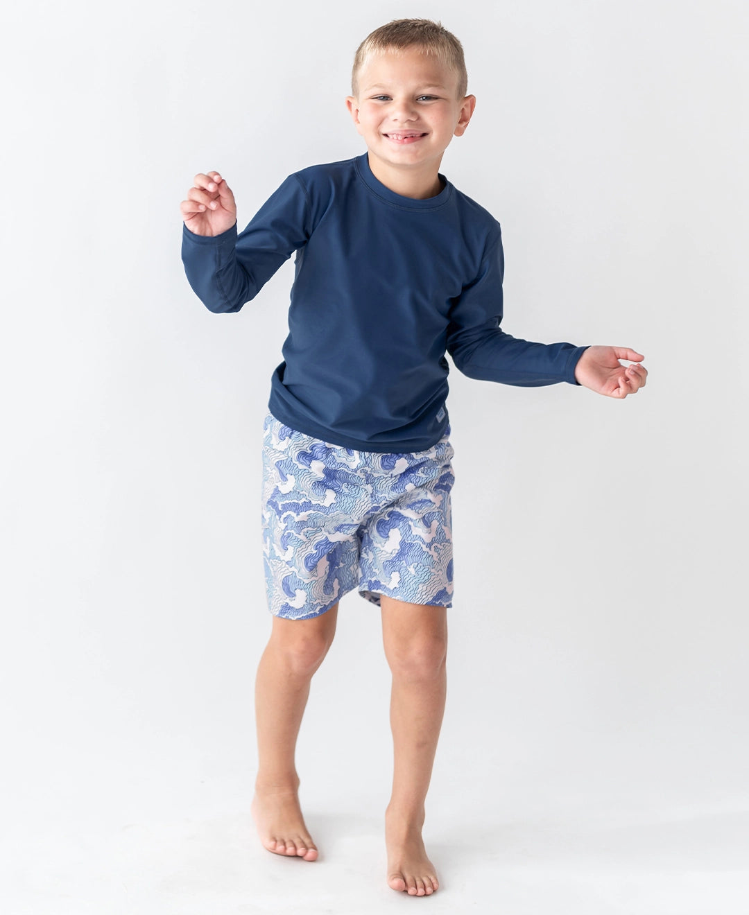 Boys Ocean Blue Swim Trunks